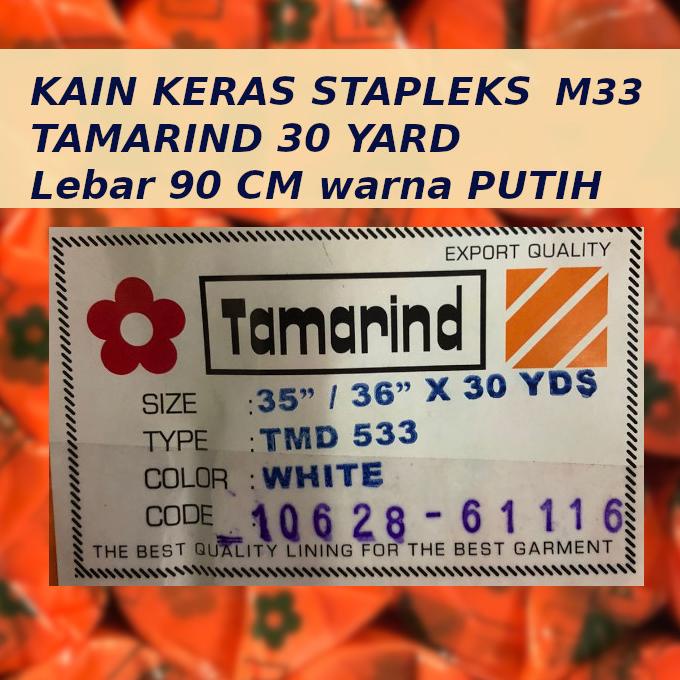 Kain Keras Interlining M33 Tamarind Stapleks Staplex grosir Per Roll