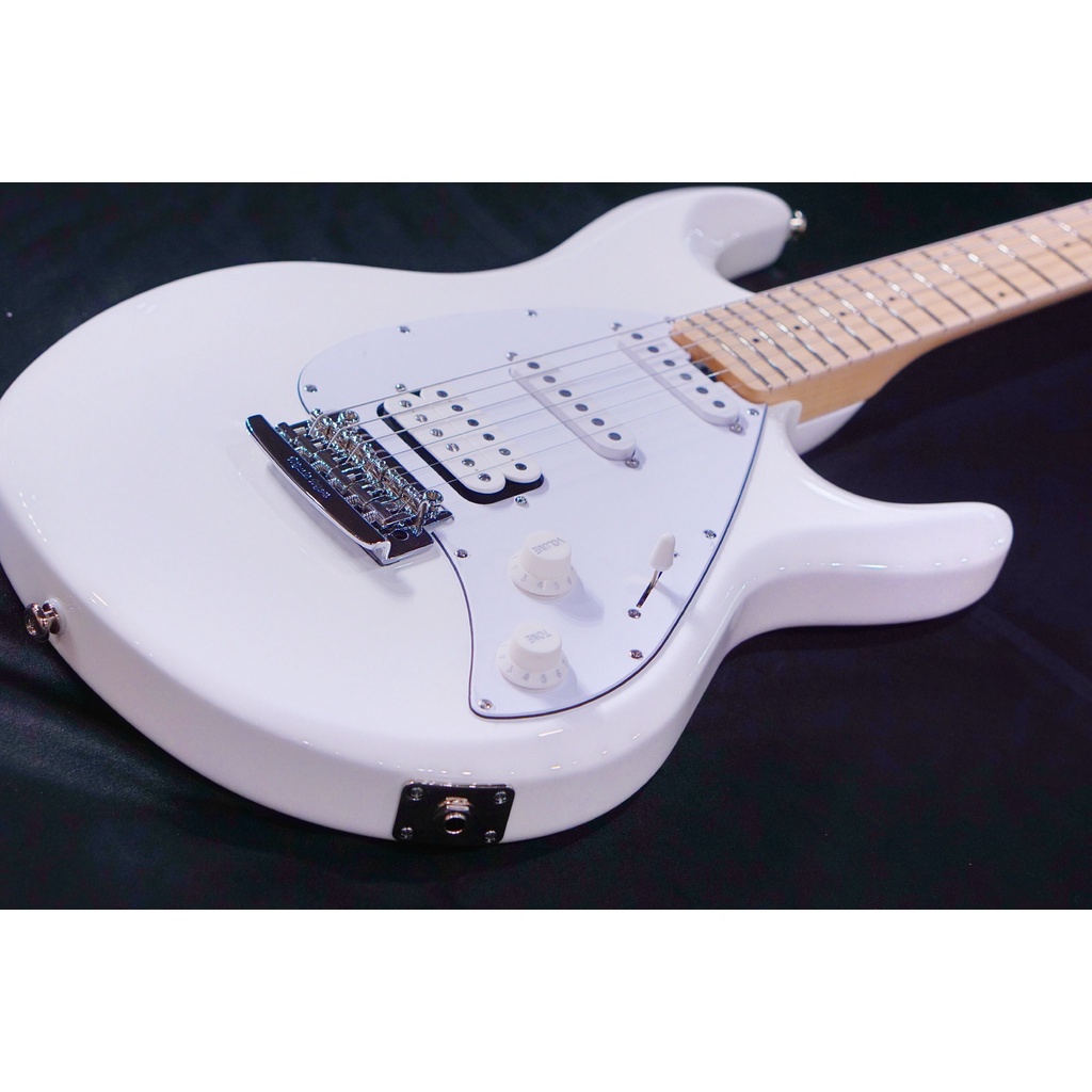 Ernie Ball Music Man Silhouette Special HSS Trem - White - Maple Matching Headstock - White G99056