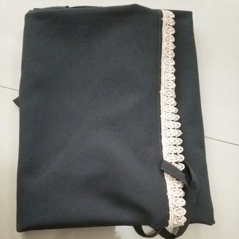 Hijab/Jilbab/Khimar Maryam Renda Jumbo Diamon-Abu tua