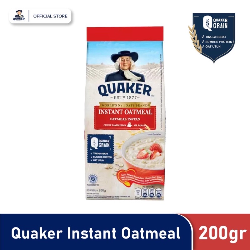 Jual (ORIGINAL) QUAKER Instant Oatmeal 200gr | Shopee Indonesia