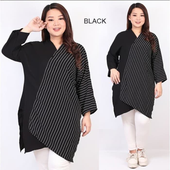 Blus Wanita Model Off Shoulder Lengan Pendek Dengan Bahan Sifon 3455TN Atasan Jumbo Wanita Atasan