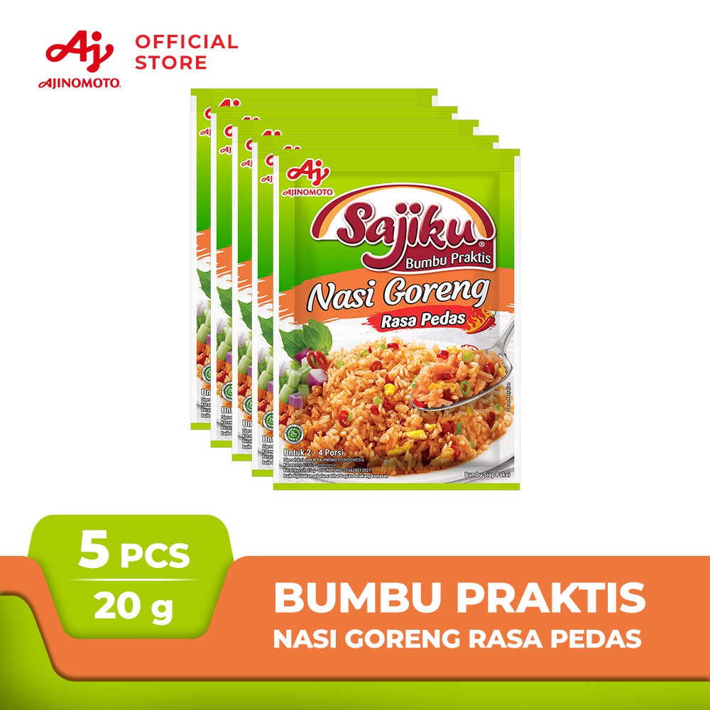 

Sajiku® Bumbu Praktis Nasi Goreng Rasa Pedas 20g (5 pcs)