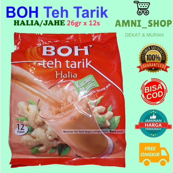 

(BISA COD) BOH teh tarik JAHE Termurah Malaysia Kurang Gula 12stik x 26g