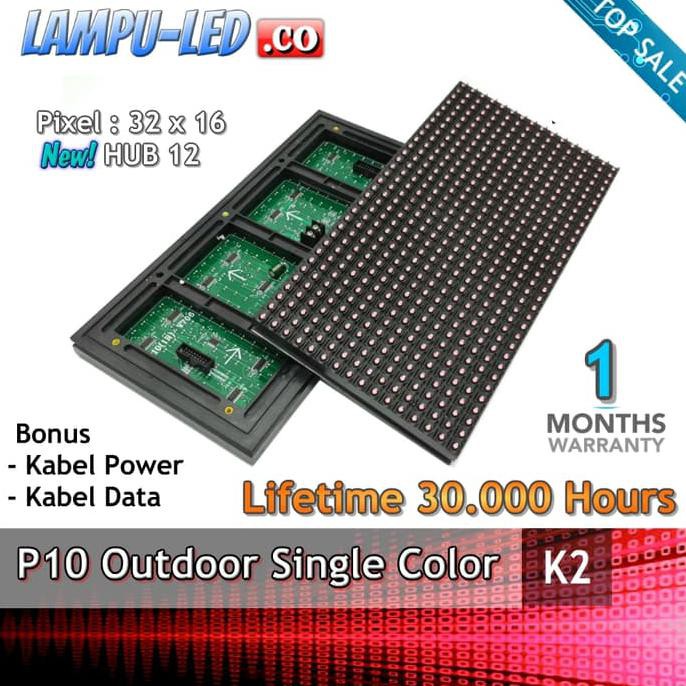 Jual Modul Led Running Text Panel P10 Outdoor Merah Red - Diskon ...