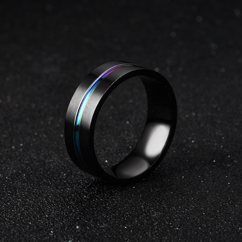 Somen 8 Mm Garis Biru Pria Tungsten Carbide Cincin Pria Pertunangan Pernikahan Cincin Fashion