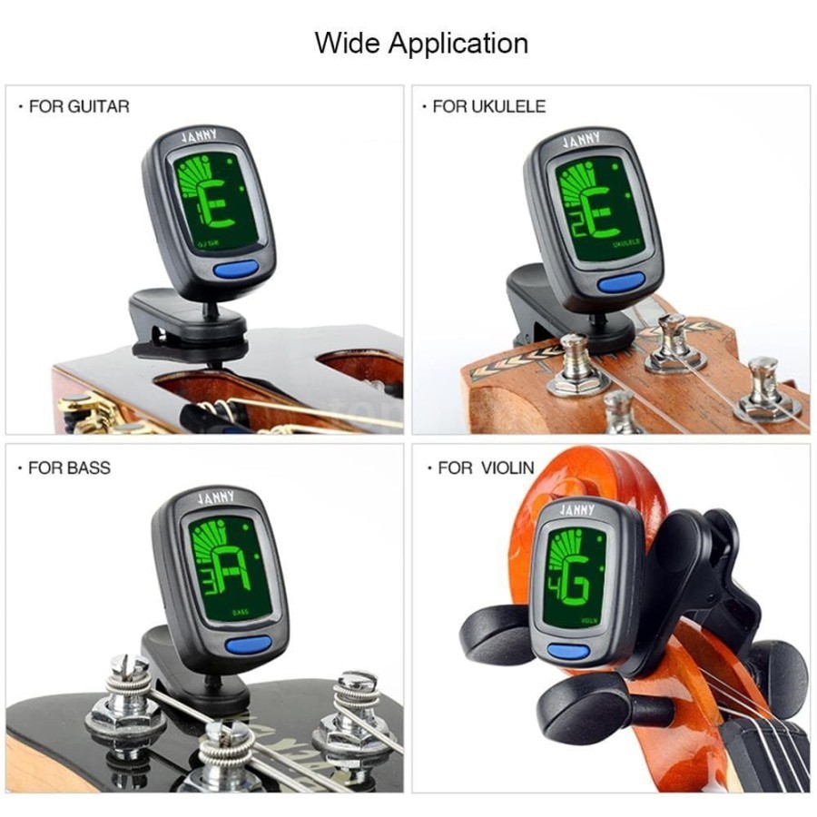 Tuner Guitar Janny Clip-on Tuning Gitar, Bass, Ukulele