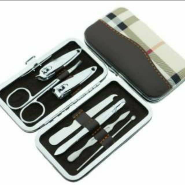 8pcs/set Alat Perawatan Gunting Kuku Telinga Alis BahanStainless Steel