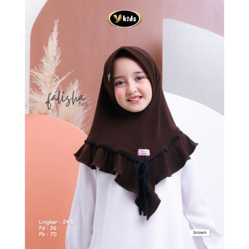 HIJAB INSTANT ANAK BAHAN JERSEY ARSY MODEL REMPEL BERGO FALISHA KIDS BY YESSANA