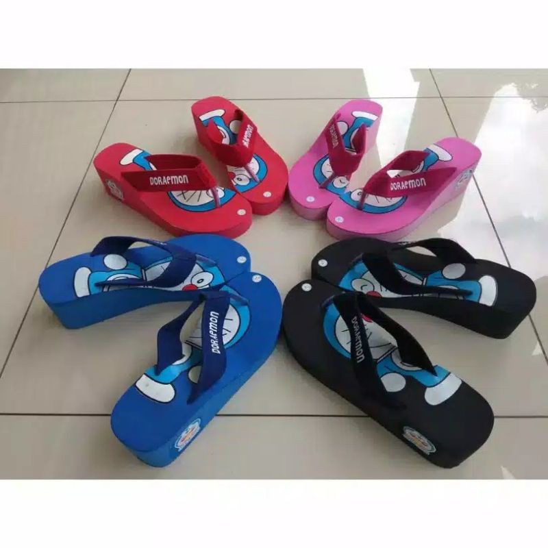 Dava Sandal Wedges Jepit Doraemon Wanita