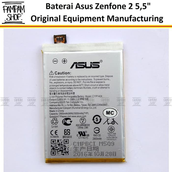 BARU  Baterai Asus Zenfone 2 55" Inch ZE550ML ZE551ML C11P1424 Original