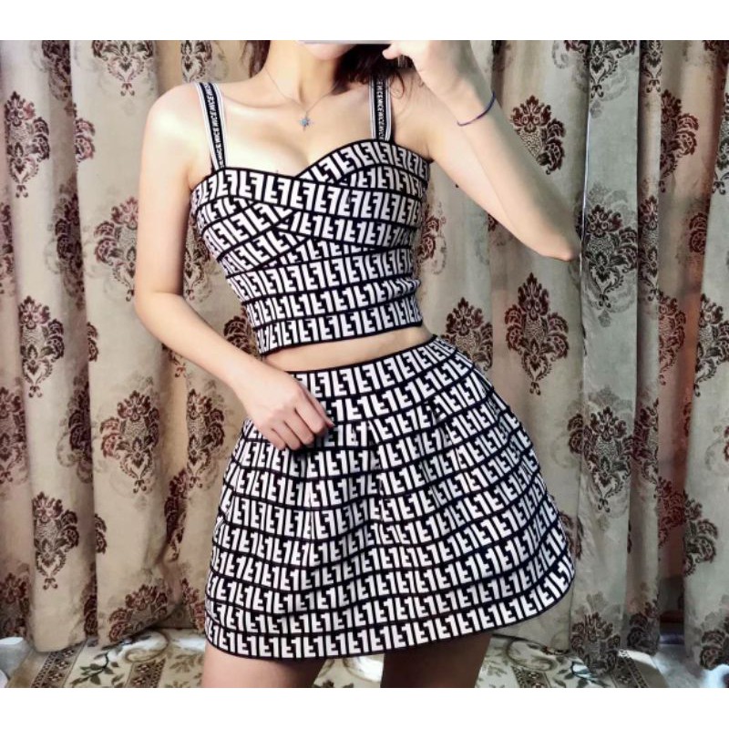 Crop Fendi Tanktop HL Bodycon Sexy