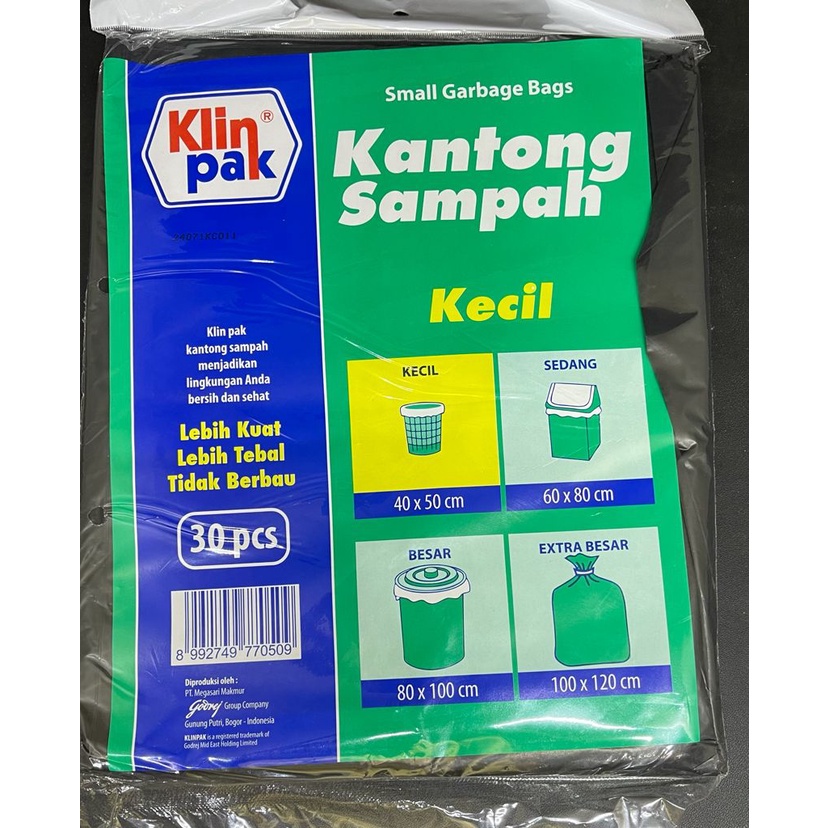 KLINPAK PLASTIK KANTONG SAMPAH//ALLSIZE//KECIL-SEDANG-BESAR