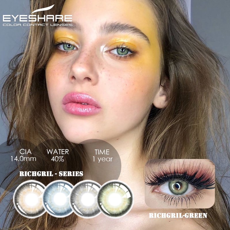 [COD] RICH GIRL SERIES kontak softlens x 2 nicelook color big eyes DIA 14.0mm normal minus(0.00) kadar air 40%/ mata korea/ free lenscase/ softlen berwarna / lensa warna