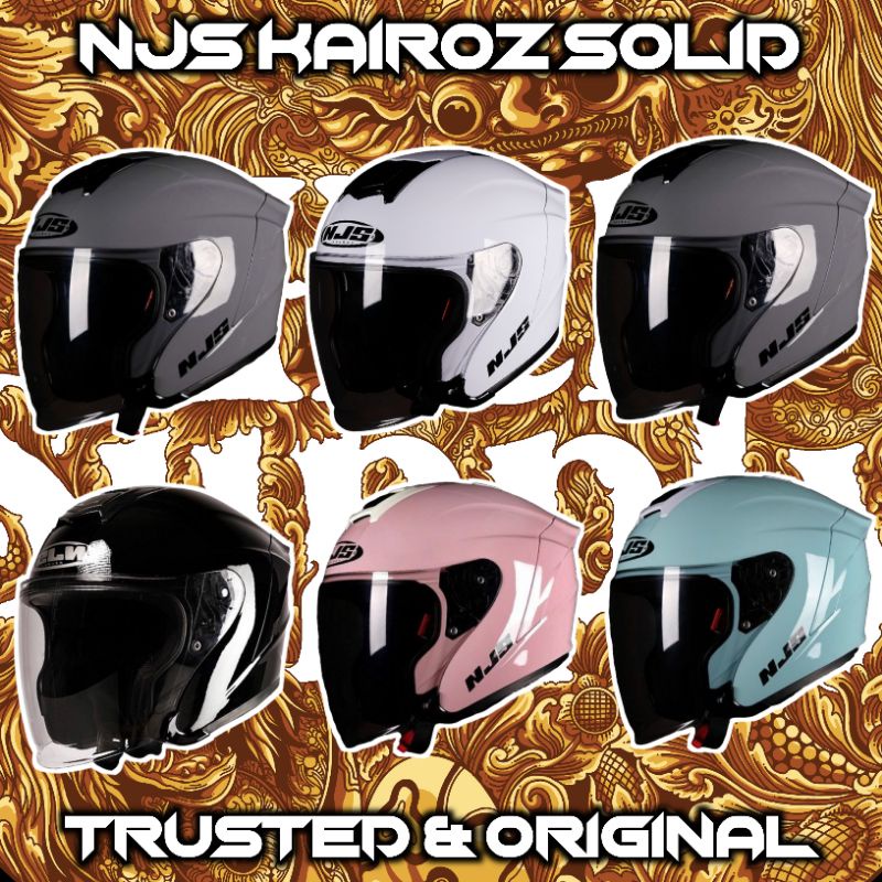 NJS KAIROZ - WHITE / GREY GLOSSY / GREY DOFF / BLACK GLOSSY / BLACK DOFF / PINK / EASY GREEN / ORANGE - HELM HALF FACE-1
