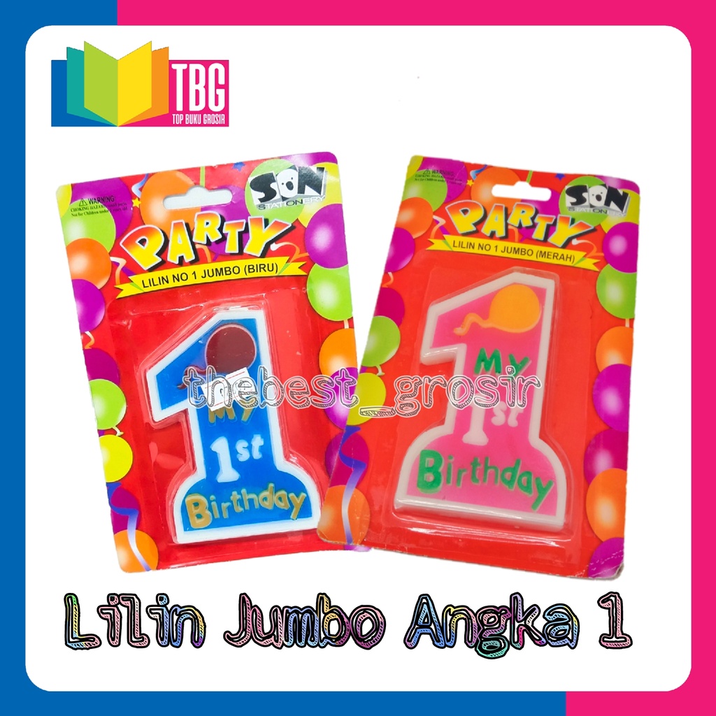 1 PCS LILIN ANGKA JUMBO NO 1 SON / LILIN ULTAH / LILIN BESAR / HIASAN KUE ULANG TAHUN