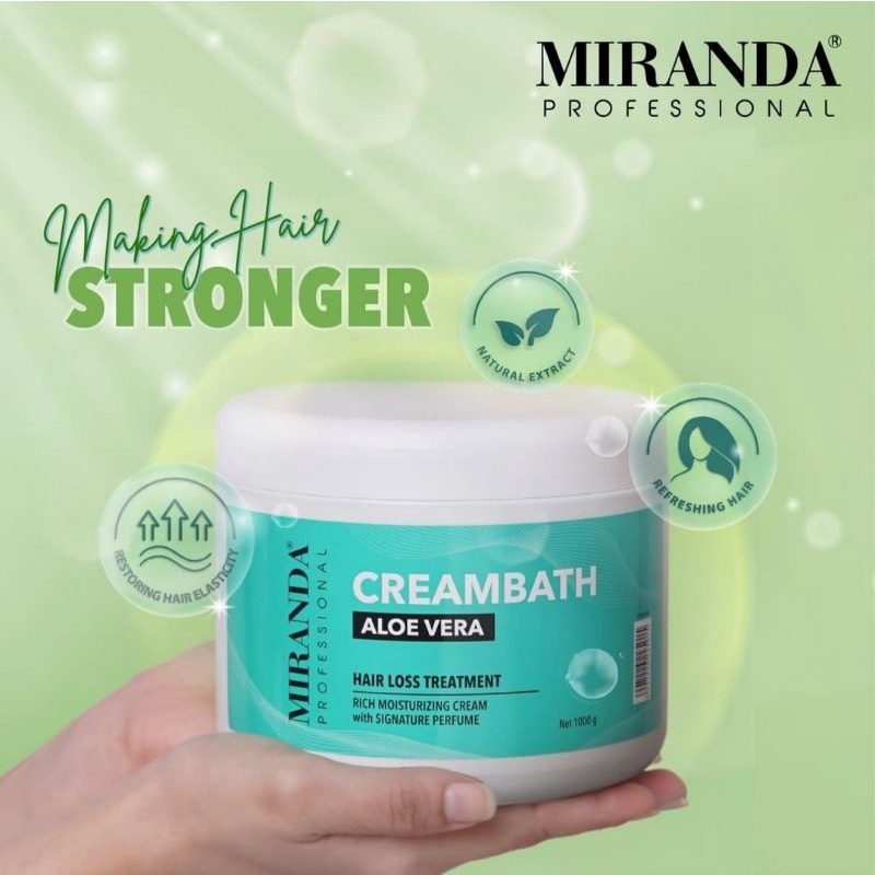 MIRANDA PROFESSIONAL Creambath 1000gr | Aloe Vera - Strawberry - Mint - Rose