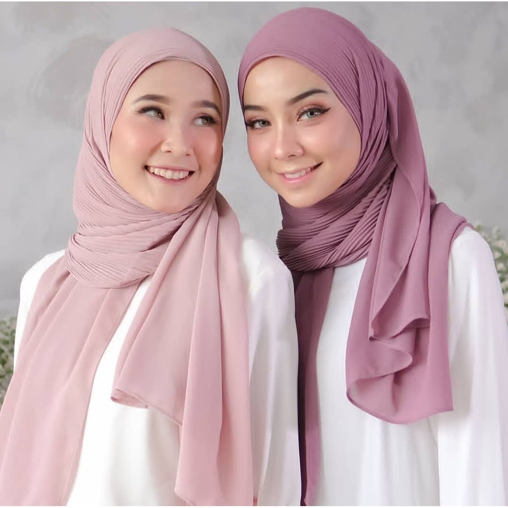 Pashmina Plisket Pleated Shawl Pasmina Ceruty Babydoll