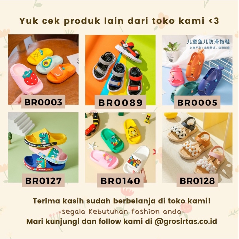 GROSIRTAS LV0132 Sandal Flat Anak Perempuan Motif Pita Polkadot Karet Lentur