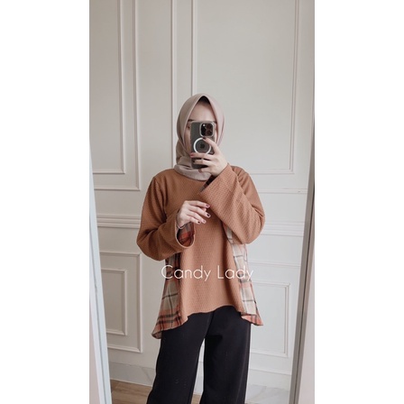 Yukia Flanel Combine Blouse