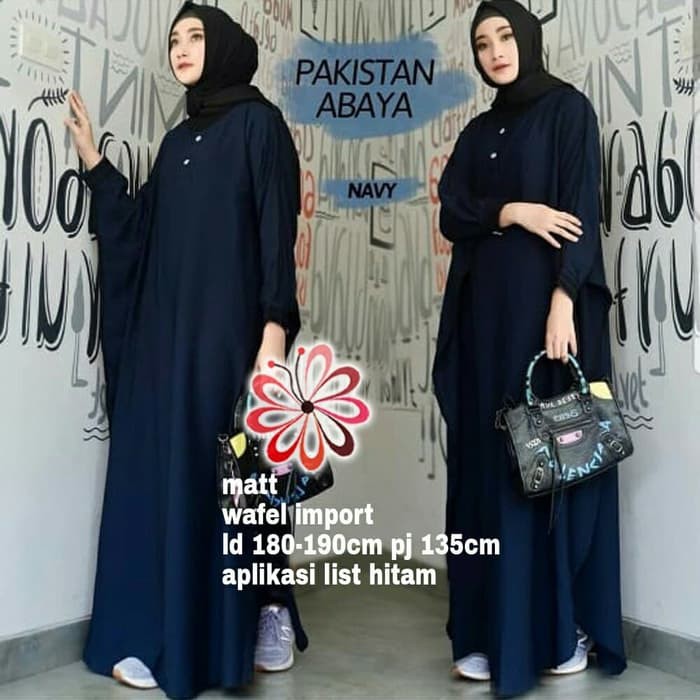 TERLARIS PAKAIAN SETELAN WANITA MUSLIM Abaya Pakistan Navy Baju Gamis Wanita Fashion  Kekinian MUSLI