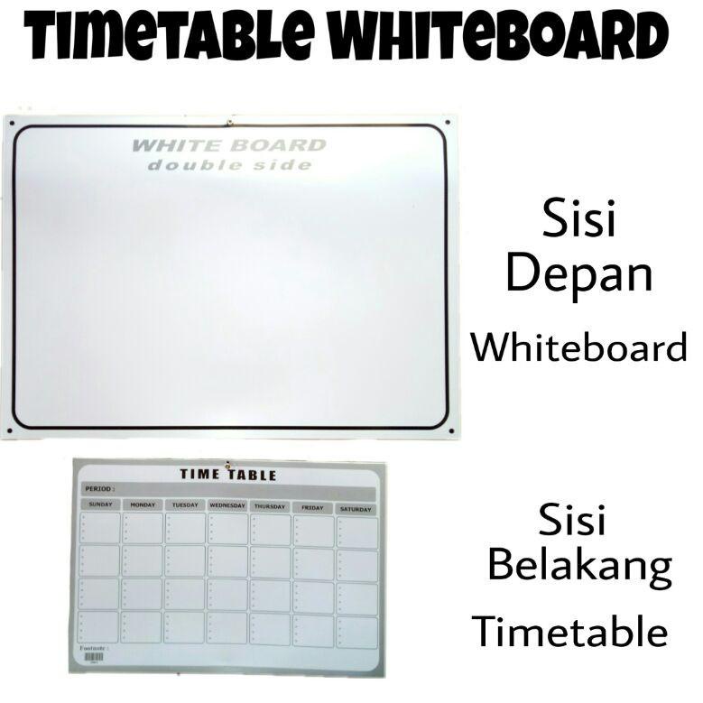 

[PROMO GVF88] TIME TABLE WHITE BOARD DUA SISI 70 x 50 cm Terlaku.