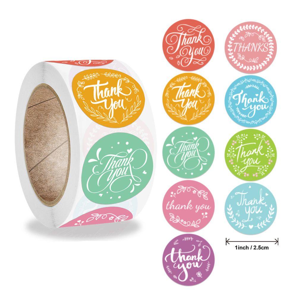 Solighter Thank You Stiker DIY Perlengkapan Pesta Donat Amplop Kemasan Packaging Label Segel