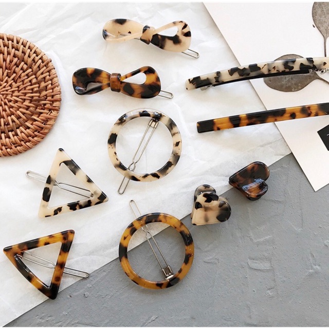  Zara  animal print hair clip jepit  rambut  korea motif 