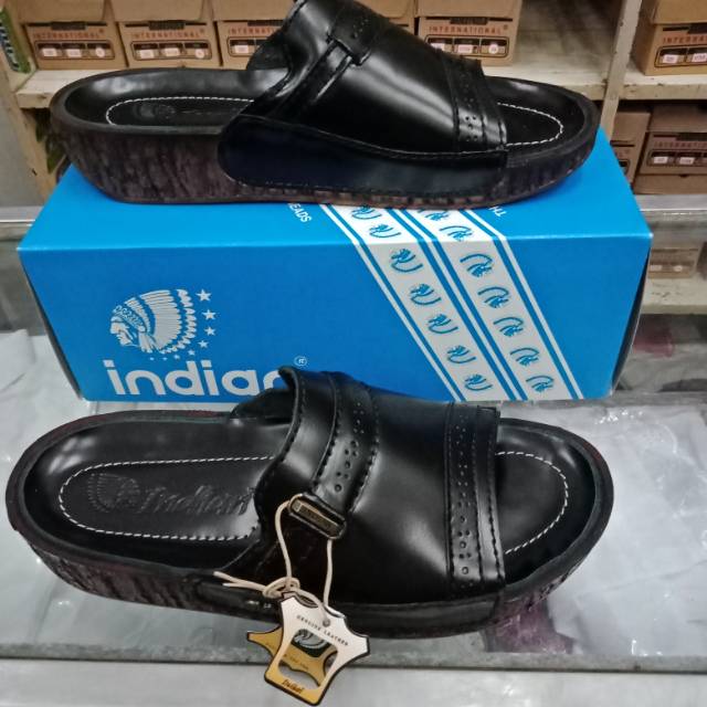 Sandal Pria Indian Original 437 Black and Brown Kualitas Premium