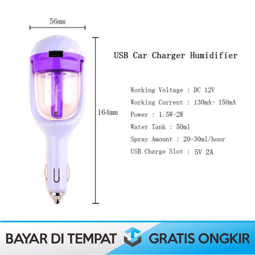 DIFFUSER CAR HUMIDIFIER AROMATHERAPY ORI BY TAFFWARE UNTUK MOBIL MURAH