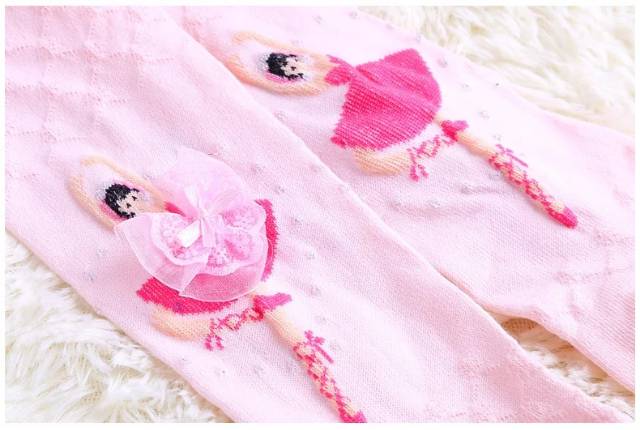 BALLERINA STOCKING PINK / WHITE / kaos kaki balet anak perempuan import pink putih