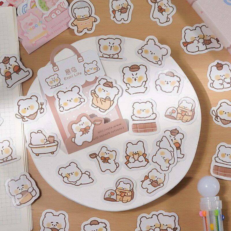 

40Pcs / Lot Stiker Desain Kucing Lucu untuk Jurnal / Diary / Dekorasi Scrapbook