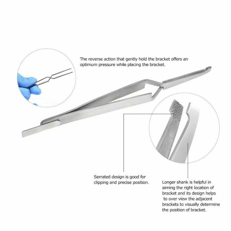 Dental Tweezer Ortho Bracket Holder /  Pinset Bracket / Pinset Behel