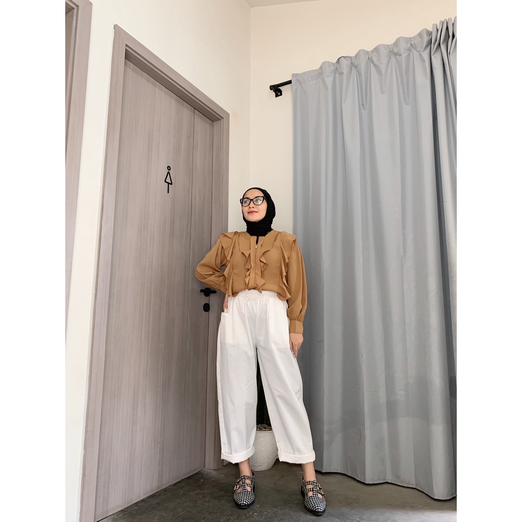 Ellas Blouse Basic Atasan Wanita Shirt By Mahyra