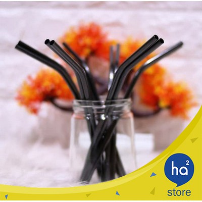 Sedotan Stainless Steel Straw Hitam Sedotan Metal Ramah Lingkungan