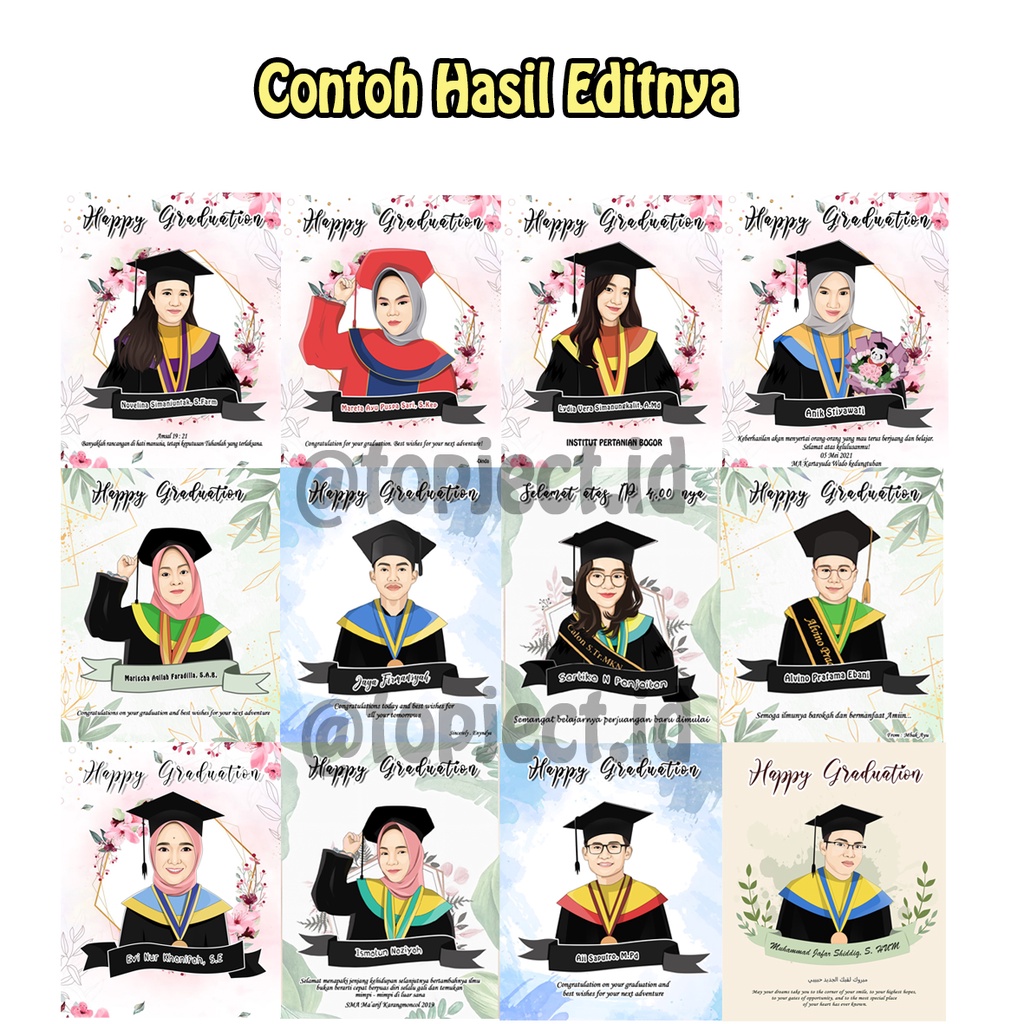 Jasa Edit Foto Wisuda Pakai Baju Toga / Edit foto Wisuda / Kado Wisuda / Kado Ulangtahun
