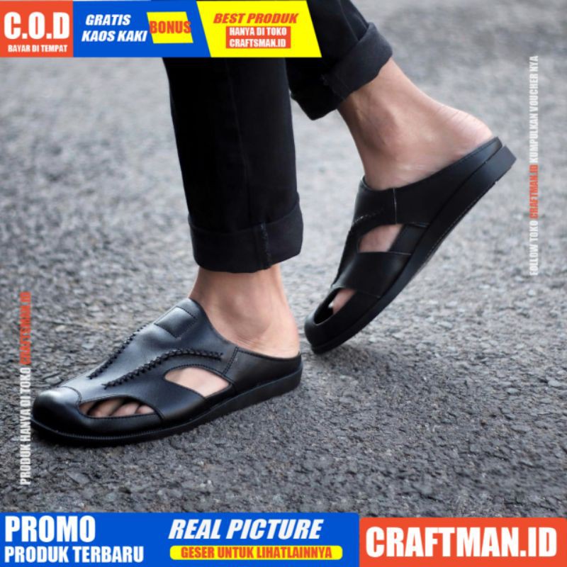 CRAFTS X WIRO Sandal Kulit Pria Sandal Casual Pria Original Bustong