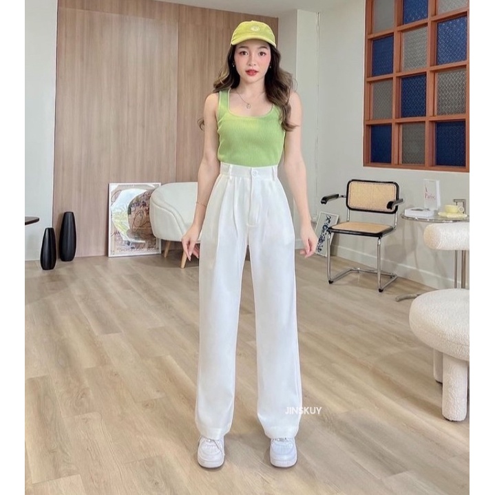 Loose Pants Trousers Wanita - Celana Anti Kusut - Celana Kulot Wanita