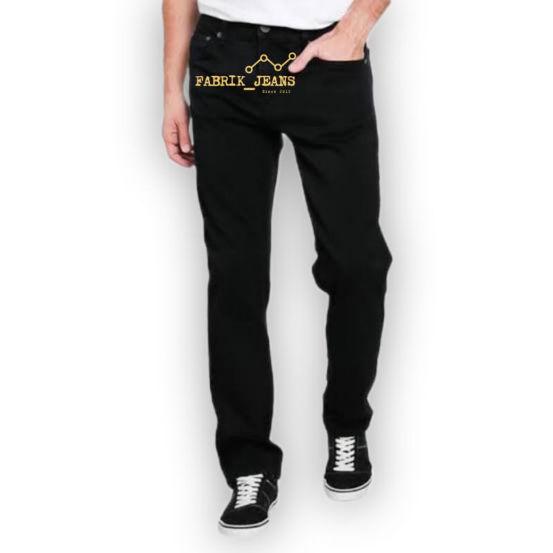 Celana Jeans Levis Pria REGULAR FIT STANDAR HITAM Bahan Denim Tebal Ukuran 28 - 44