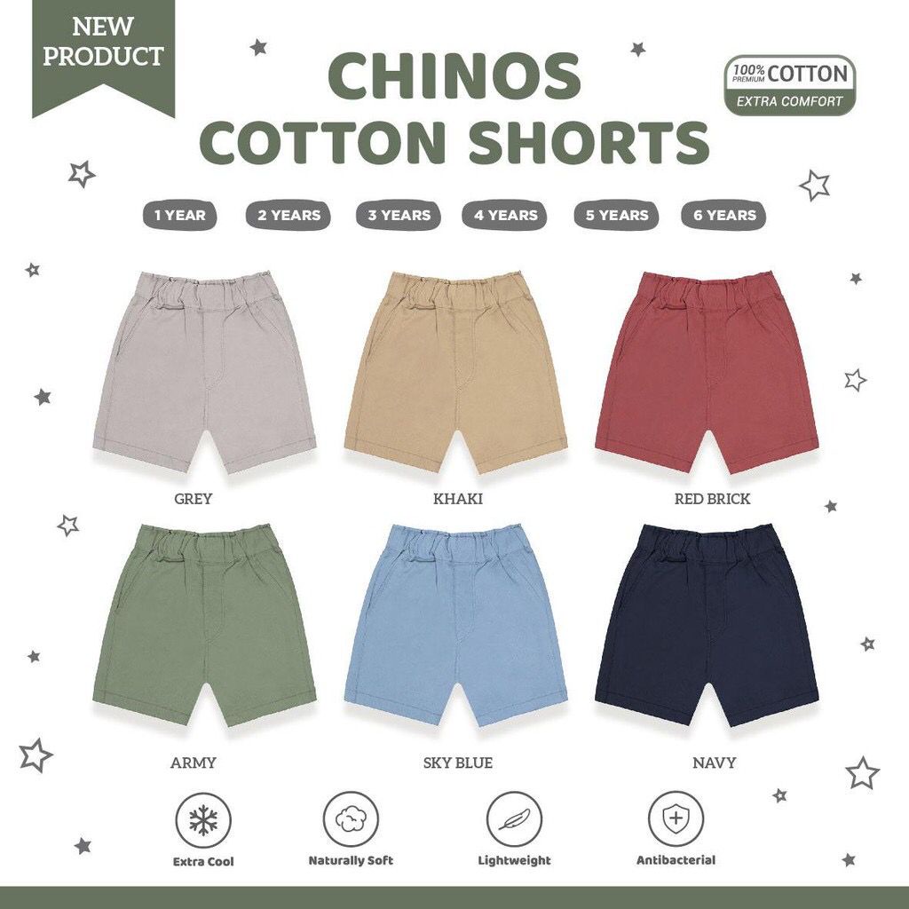 PROMO Palmerhaus Chinos Cotton Shorts 1 - 6 Tahun