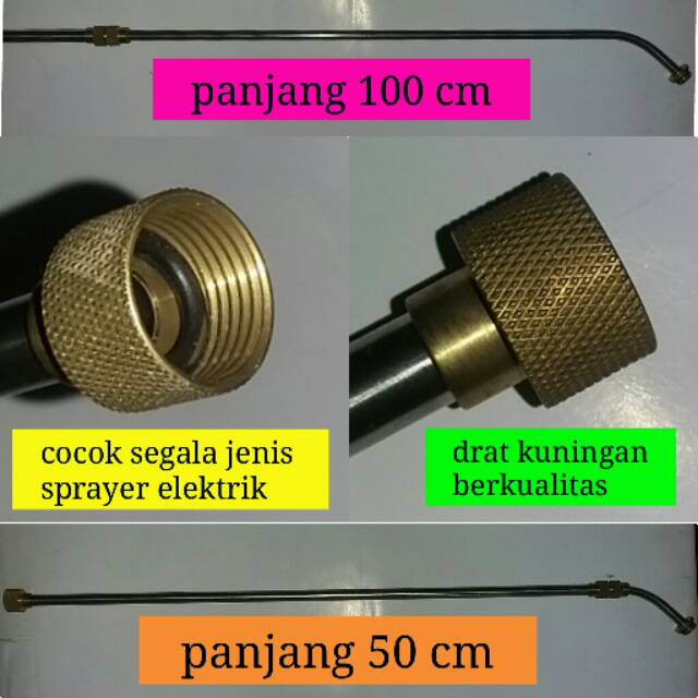 Stik sprayer elektrik kuningan bengkok