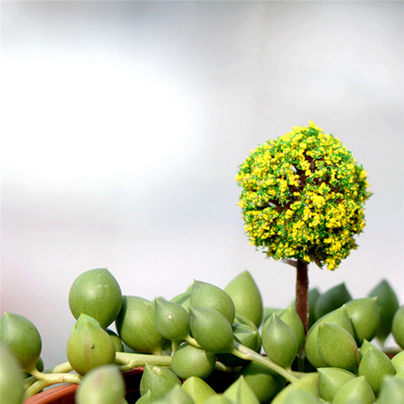 5pcs/lot Simulation Tree Flower Colorful Ball Tree Micro Landscape Ornaments