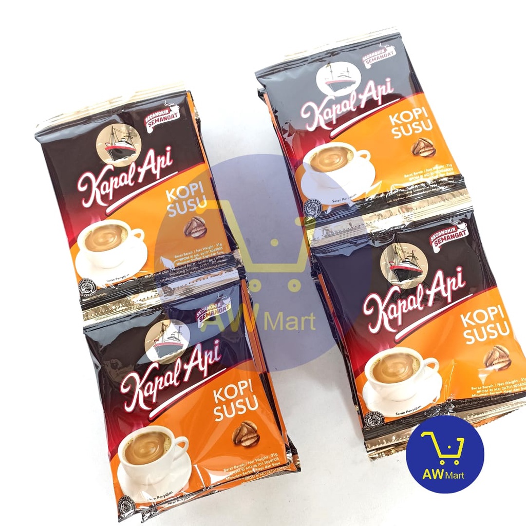 KOPI KAPAL API BUBUK KOPI SUSU RENCENG (10 SACHET X 31GR)