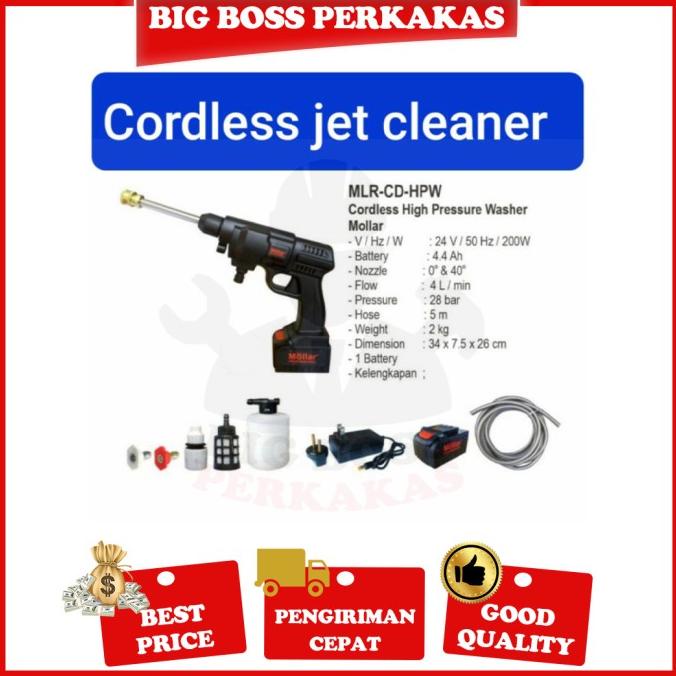 Mollar Hpw 24V Cordless Jet Cleaner Mesin Cuci Motor Mobil Ac Baterai