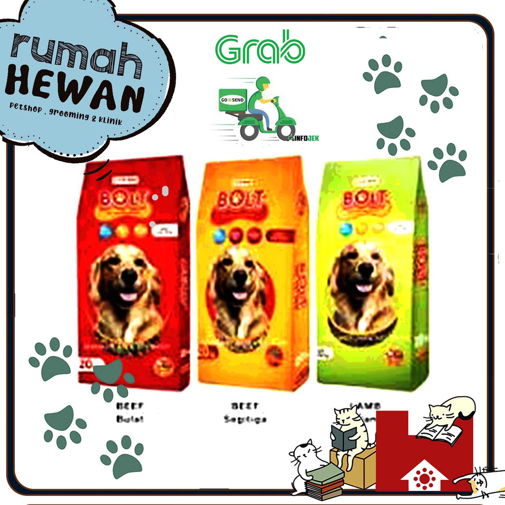 Bolt Dog Beef &amp; Lamb 20 Kg Makanan Anjing - Khusus Gosend &amp; Grab