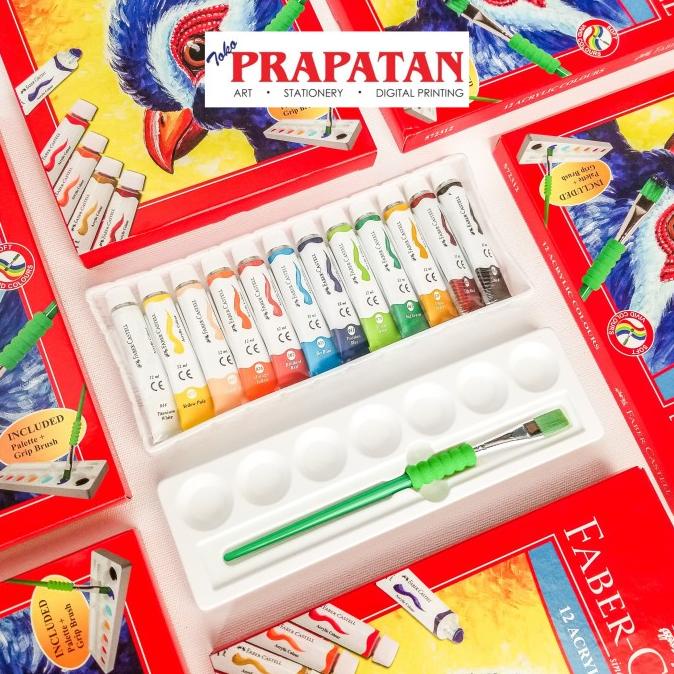 

FABER CASTELL ACRYLIC COLOURS SET 12 WARNA / CAT AKRILIK SET