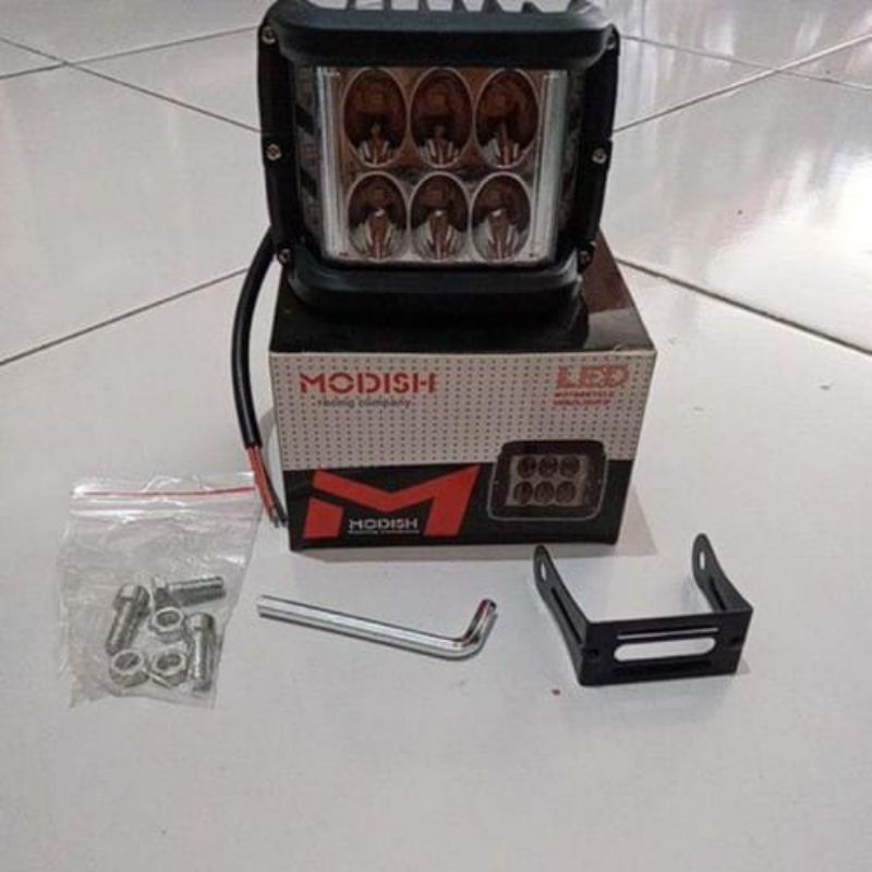 lampu tembak led cwl 6 mata plus led samping kedip flash