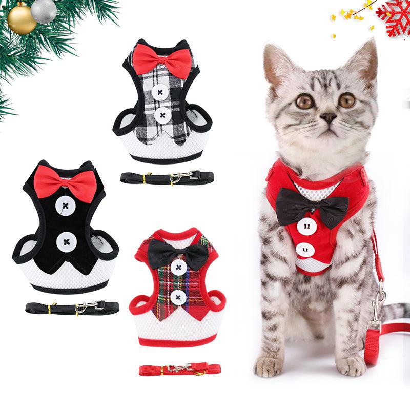 Tali Tuntun Rompi Dasi Kucing Anjing Kecil - Bowtie Vest for Cat Dog