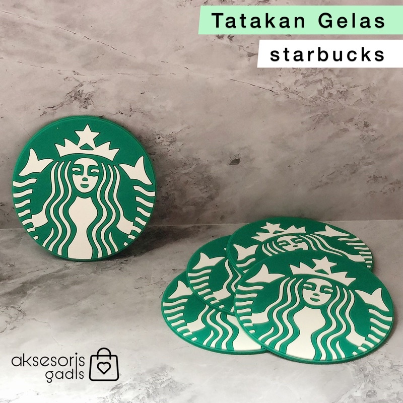 tatakan gelas starbucks silikon tahan panas / starbucks coaster / totebag starbucks / tumbler starbu