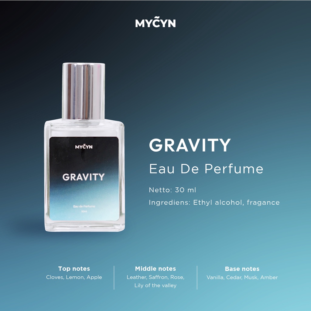 Mycyn Parfume Gravity - Eau De Parfume Pria Elegan Tahan 12 Jam