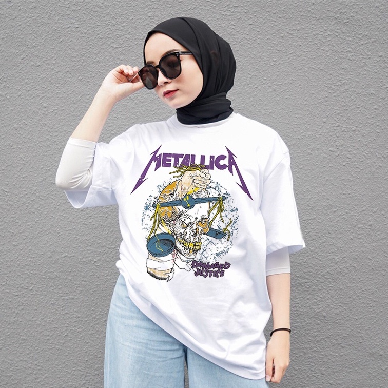 Kaos Metallica Justice - H&M - Kaos Band Full Tag - Kaos Vintage - Kaos Wanita - Kaos Oversize - Kao